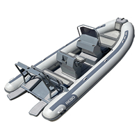 Certifié CE 18.3ft RIB 560 Orca/Hypalon/PVC Bateaux à rames gonflables en aluminium avec terrasse