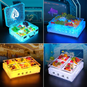 Espositore per Frutta in Acrilico LED Pieghevole Personalizzato con Vassoio di Servizio in Metallo, Vassoio Luminoso per Bar/Club - Product Image 2
