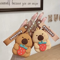 Dompet Koin Hewan Kapibara Kartun, Kantong Uang Kecil Silikon, Gantungan Kunci, Tas, Aksesoris Lucu, Dompet Kapibara, Gantungan Kunci, Liontin