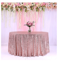 Nappe de table ronde à paillettes de luxe en or Nappes à paillettes pour fête de mariage Nappe de table ronde en argent pour fêtes de mariage