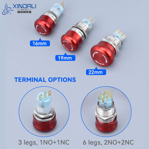 زر طاقة فطر 12 فولت مقاوم للماء 16 19 زر تبديل IP65 لحظة دفع فولاذية معدنية - Product Image 3