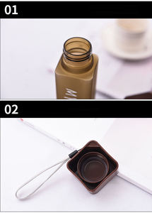 Biểu Tượng Tùy Chỉnh 480Ml Nhựa Pet Uống Chai Trong Suốt Xách Tay Giá Rẻ Vuông Nước Trái Cây Tumbler Thể Thao Dưới Nước Chai Với Nắp - Product Image 6