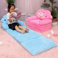 Fauteuil pliant trois couches en velours doux, motif dessin animé mignon et élégant, idéal pour les enfants, parfait pour les boutiques de cadeaux (vente en gros)