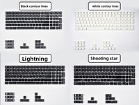 Teclas Zornher con Líneas de Contorno Blancas, Tecnología IMD, Impresión Lateral, Retroiluminadas, Universales para Teclado Mecánico, Cubierta de PBT Resistente para Juegos