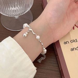 Pulsera de plata de ley S925 con perlas de concha para mujer, regalo de joyería elegante - Product Image 2