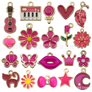 เครื่องประดับสร้อยคออัลลอยรูปหัวใจจี้หยดน้ำมันรูปตัวโน๊ตสำหรับต่างหูพร้อมส่ง - Product Image 3