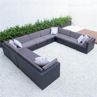 Canapé en rotin d'extérieur au design simple avec table basse Meubles de patio pour jardin