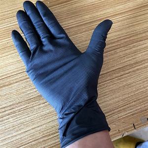 Sarung Tangan Mekanik Tugas Berat Tekstur Diamond Hitam Oranye 8 Mil, Tahan Lama, Untuk Perbaikan Mobil, Sarung Tangan Mekanik Industri Nitril - Product Image 4