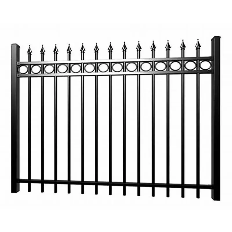 Factory supply custom outdoor peak metal fence black powder coated steel aluminum fence Metal Guardrail Fence
