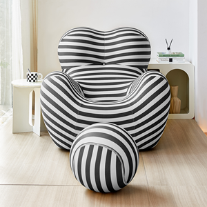 Modasi, pouf carré moderne et confortable, sans accoudoirs, modulaire, avec dossier rembourré, une place, revêtement en tissu, canapé durable, salon - Product Image 2