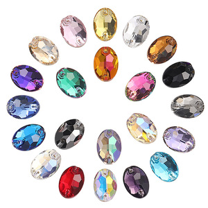 Adornos y accesorios de cristal con base plana, cosidos a mano, perforados con diamantes, para vestidos de novia y de baile, con pedrería. - Product Image 1
