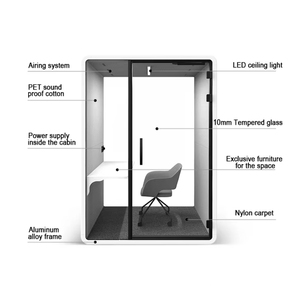 Tủ cách âm hội nghị cách âm gian hàng, 4-6 người bàn làm việc tư nhân hoạt động văn phòng Pod hội nghị Pod - Product Image 2