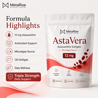 Capsules de softgel d'astaxanthine à marque privée OEM, complément alimentaire antioxydant à base de microalgues, 120 unités pour adultes