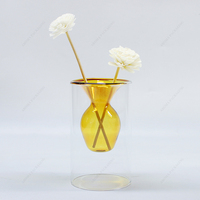 Bouteille diffuseur en verre borosilicate de haute qualité, double couche, forme personnalisée, avec bâtonnets en fibre – Vente en gros