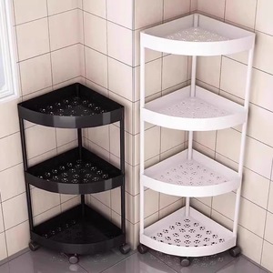 Étagère <span class=keywords><strong>de</strong></span> <span class=keywords><strong>rangement</strong></span> en plastique à trois niveaux Cedar Space pour <span class=keywords><strong>salle</strong></span> <span class=keywords><strong>de</strong></span> <span class=keywords><strong>bain</strong></span> et douche, support d'angle sans perçage pour cuisine - Product Image 4