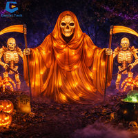 Solution d'éclairage Scare Zone : Scène de Chaudron de Sorcière, Lanterne de Festival d'Halloween pour Parc à Thème – Installation Clé en Main et Certifiée CE