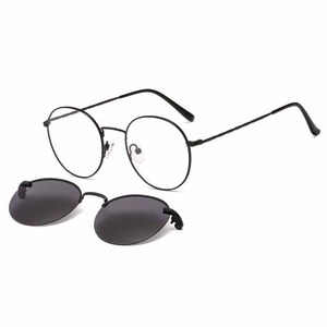 <span class=keywords><strong>Clip</strong></span> de Metal en gafas hombres <span class=keywords><strong>Clip</strong></span> en gafas de sol de las mujeres magnético, gafas de sol de la miopía redonda de Metal - Product Image 1