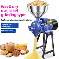 Moulin à céréales électrique commercial mini pour maïs, blé, soja et riz, pour mouture à sec et humide