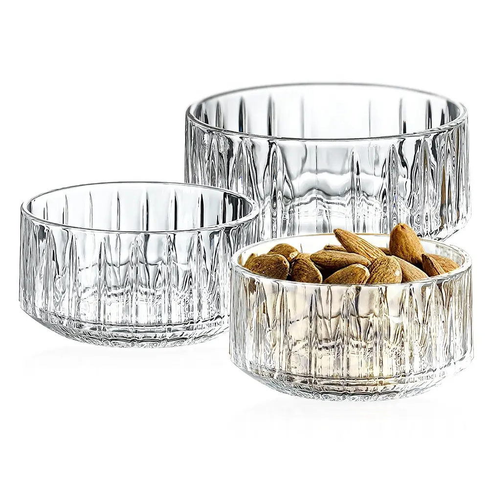 Vertical Stripe Crystal Prep Bowls Small Pinch Bowl Dinnerware Clear Mini Glass Serving Bowl