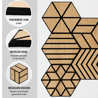 Panneaux acoustiques hexagonaux en fibre de polyester avec placage bois pour la réduction du bruit et les revêtements muraux décoratifs