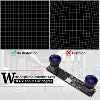 Módulo de Cámara USB ELP Sincrónico Estéreo de 60 fps y 3840x1080 con Doble Lente, Mini Cámara Web de 80*16.5 mm para Raspberry Pi Jetson Nano