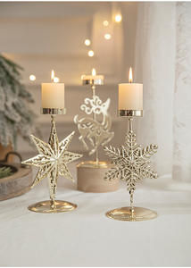 New Christmas Ambiance Vintage Ornements Décoration Plateaux En Fer Forgé Or pour Bougies - Product Image 4