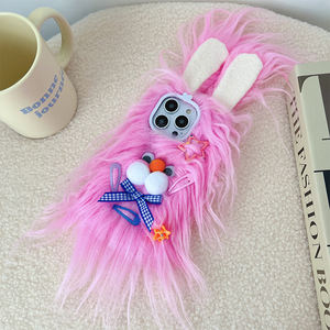 Monstruo peludo lindo y de dibujos animados en un teléfono celular DIY Shell peludo compatible con iPhone 14-15 Pro Max - Product Image 5