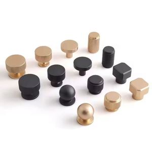 Tirador de cajón de un solo orificio con forma personalizada, de aleación de aluminio negro y dorado, para sala de estar - Product Image 1