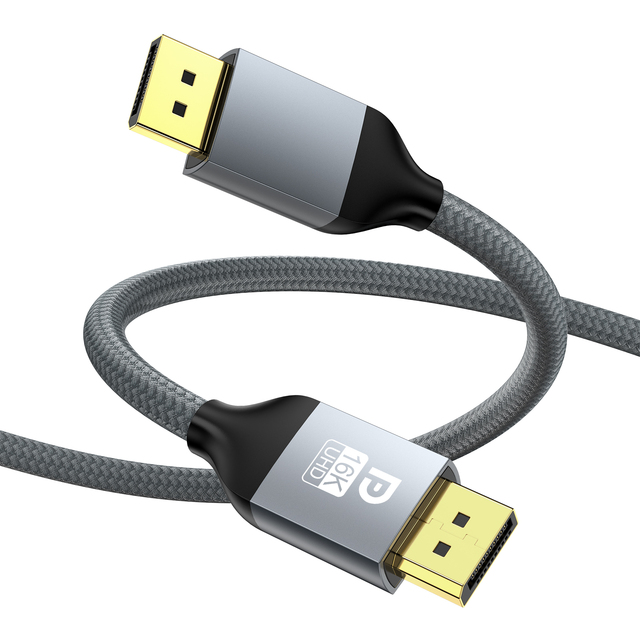 DP 2.1 Male to Male Cable 16K/60Hz 4K/240Hz DisplayPort to DP Cable (1m/2m/3m) for Monitor Laptop Game Console PC Projector HDTV