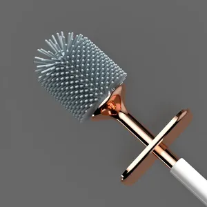 Brosse de toilette Zenidoo en silicone TPR écologique avec base étanche, poils souples et flexibles, sans angles morts, en plastique - Product Image 5