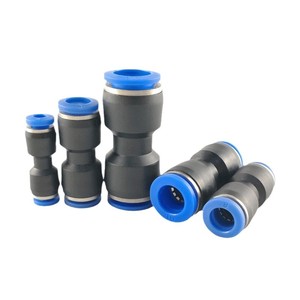 Conector Neumático Rápido RUILQD PU4 6 8 10 12 14 16mm Recto con Tapa Negra, Azul y Blanca - Product Image 2