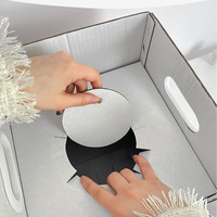 Boîte d'emballage cadeau bouquet de roses Boîtes à fleurs carrées en carton ondulé avec poignée
