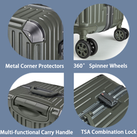 Valise rigide ABS+PC avec cadre en aluminium, bagages 20/24/28 pouces, serrure à code TSA 360 °   Roues pivotantes avec logo personnalisé OEM en gros