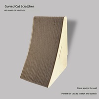 Griffoir pour chat en carton ondulé courbé, vertical, avec panneaux latéraux aspect bois, pour chats, vente en gros, OEM