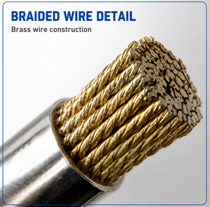 <span class=keywords><strong>Brosse</strong></span> métallique de type stylo, poils plaqués bronze, diamètre 1/2, qualité industrielle, pour tournevis électrique, perceuse électrique, décapage de rouille et de soudure - Product Image 6