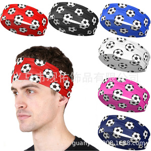 Bandeau de sport personnalisé imprimé football/soccer pour femmes et hommes - Bandeau anti-transpiration pour la course et le yoga - Product Image 2