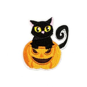 Cute Iron on Embroidery Halloween <b>Cat</b> Goost Spider Bat Patch <b>for</b> Kids <b>Clothes</b> Hat Decoration - Product Image 5