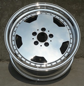 Jantes en alliage chromées YQ 17 18 pouces 5x112 pour voitures particulières, modèle Deep Dish pour <span class=keywords><strong>Mercedes</strong></span> Benz W140 W201 W126 <span class=keywords><strong>W124</strong></span> W221 W220 W210 W212 - Product Image 3