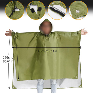 Đa Chức Năng 3-Trong-1 Áo Mưa Không Thấm Nước Mưa Cho Áo Khoác Poncho Ngoài Trời Đi Bộ Đường Dài Du Lịch Tái Sử Dụng Mưa Bìa Mái Hiên Lều Mat - Product Image 3