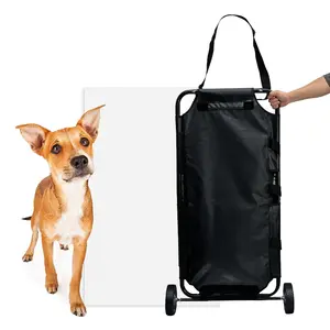 Factory Direct Pet Dog Edelstahl Trage Bett Zwei Räder Erste Hilfe Tier Trage Trolley