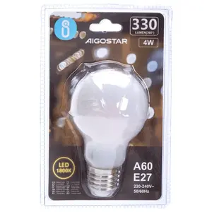Bombilla LED A60 E27 4W con pantalla mate y filamento, ideal para una iluminación cálida y eficiente en hogares y oficinas. - Product Image 2