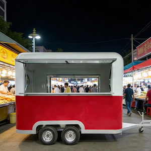 Chariot alimentaire remorquable en acier inoxydable à 2 roues de 13 pieds avec éclairage LED pour marchés extérieurs, brochettes frites, thé au lait et autres snacks - Product Image 5