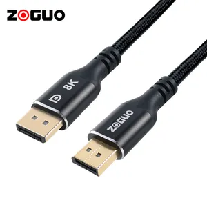 Kabel 1.4 tampilan port, kecepatan tinggi 32.4Gbps, 8K @ 60Hz, 4K @ 120Hz, HDR dinamis dan 3D, colokan berlapis emas