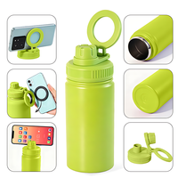 Bouteille d'eau isotherme en acier inoxydable à double paroi de 12 oz avec logo personnalisé, sans BPA, pour adultes, anti-fuite, pour le sport et les voyages, avec anneau magnétique