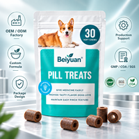 Friandises à mâcher souples pour chiens, saveur viande, riches en protéines, texture douce, aide à l'administration de médicaments et de compléments alimentaires pour tous.