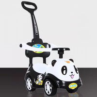 Trottinette à quatre roues pour enfants avec poignée de poussée, garde-corps, pédale, trottinette à torsion pour les enfants de 1 à 3 ans avec lumières et musique