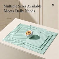 Tapis de séchage en silicone imperméable pour vaisselle, tapis de comptoir de cuisine, sous-tapis pour planche à découper, support de séchage pour ustensiles sous l'évier