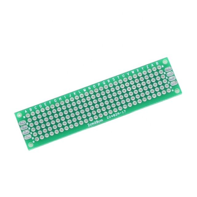 2x8cm Double Side Prototype Soldering PCB 2*8cm Universal DIY Copper Printed Circuit Board 2.54mm Point to Point 168 Holes FR-4