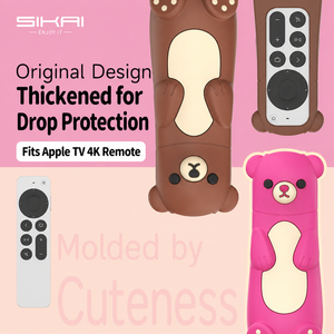 Custodia Protettiva in Silicone Morbido SIKAI Kawaii a Forma di Orsetto per <span class=keywords><strong>Telecomando</strong></span> Apple TV 4K Siri 2a/3a Generazione con Protezione Nascosta per AirTag - Product Image 3