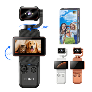 Mini caméra POV rechargeable à mise au point rapide 180 °   Caméra d'action professionnelle à objectif rotatif, caméra de poche sans fil ABS - Product Image 1